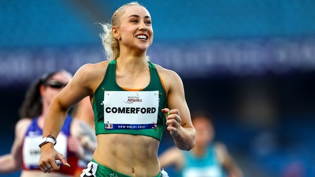 Orla Comerford reacts after winning gold