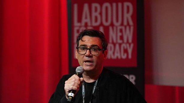 Andy Burnham, Mayor of Greater Manchester, speaks at a fringe event on renewing Britain's democracy at ACC Liverpool