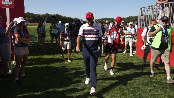 FARMINGDALE, NY - SEPTEMBER 28: Scottie Scheffler of Team United States walks towards the 12th hole during the 2025 Ryder Cup on the Black Course at Bethpage State Park on Sunday, September 28, 2025 in Farmingdale, New York. (Photo by Scott Taetsch/PGA of