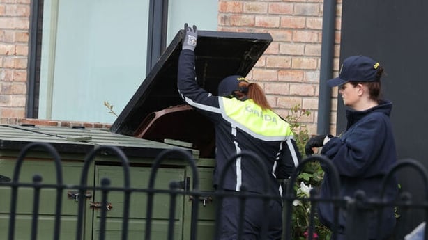 Gardai and forensics at the Finglas murder scene.