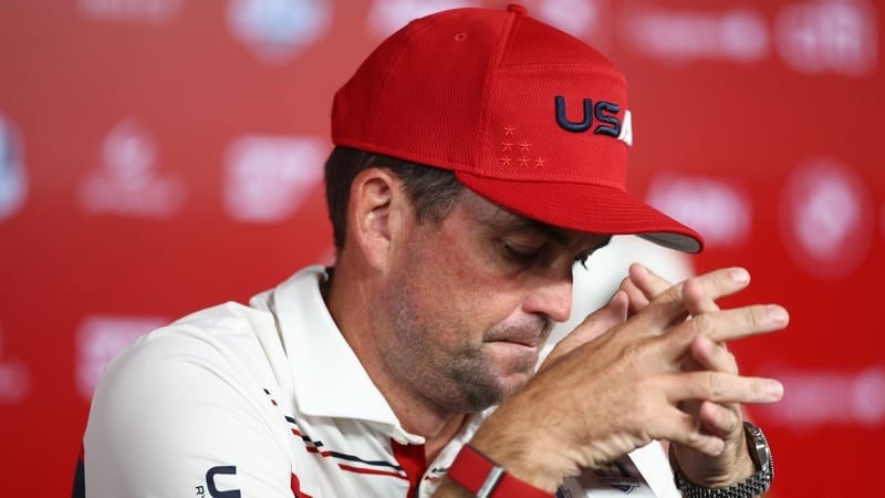 Keegan Bradley cut a downcast figure in the wake of Europe's 15-13 win over his US team