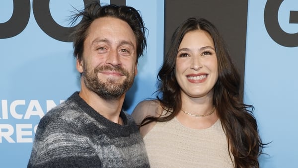 Kieran Culkin and Jazz Charton pose for a photo
