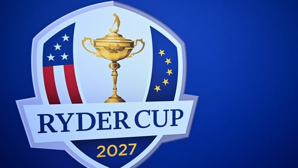 A general view of signage for the 2027 Ryder Cup