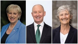 Photo shows a composite of Ireland's three Presidential candidates - Heather Humphreys, Jim Gavin and Catherine Connolly