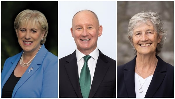 Photo shows a composite of Ireland's three Presidential candidates - Heather Humphreys, Jim Gavin and Catherine Connolly