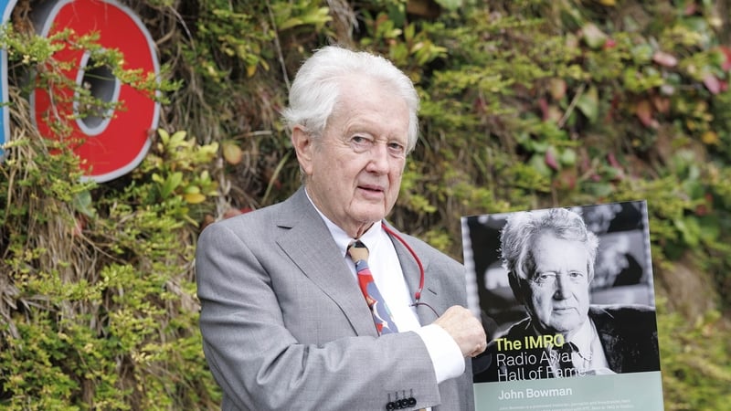John Bowman pictured as he was inducted into the IMRO Hall of Fame with Scott Williams and Fr. Brian D'Arcy at a ceremony ahead of the IMRO Radio Awards this Friday. Picture Andres Poveda
