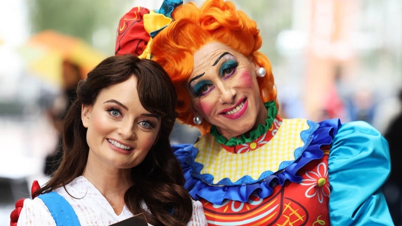 Panto legend Joe Conlan (R) with his Beauty and the Beast co-star Ciara Lyons (L)