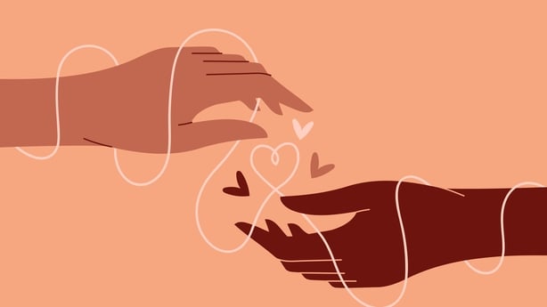 Illustration of two hands reaching out to each other