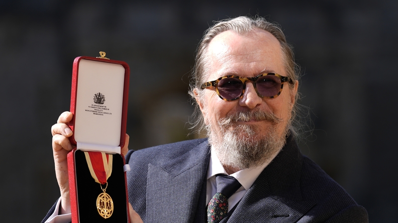 Gary Oldman after he was made a Knight Bachelor at an investiture ceremony at Windsor Castle, Berkshire. Photo credit: Andrew Matthews/PA Wire
