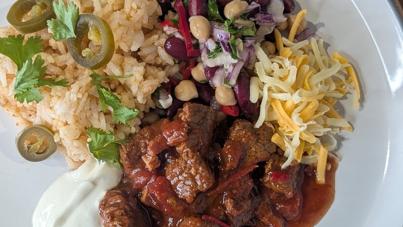Kevin Aherne's Texas-style brisket chilli with beans and rice: Today