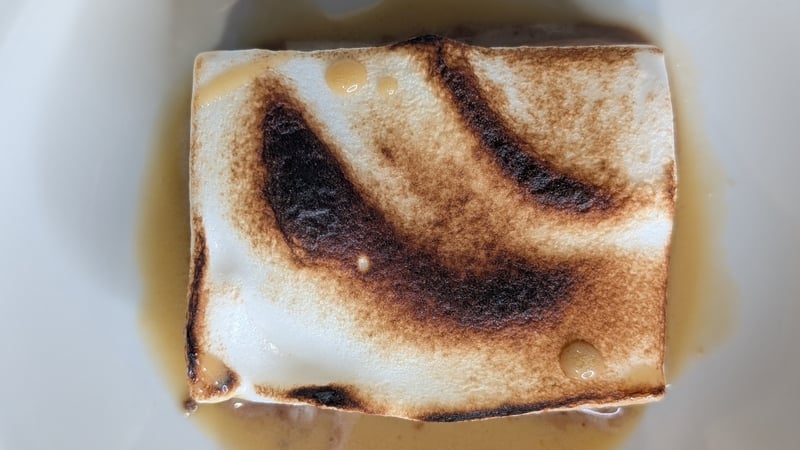 Kevin Aherne's chocolate mousse cake with toasted mallow