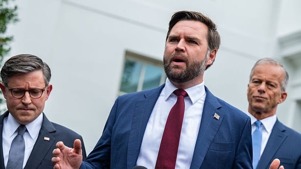 US Vice President JD Vance (centre)