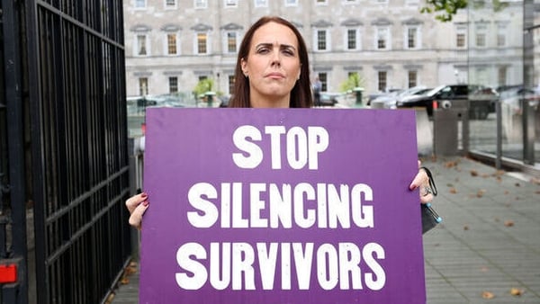 Rape survivor Hazel Behan, as Gender Violence Campaigners were protesting outside the Dáil