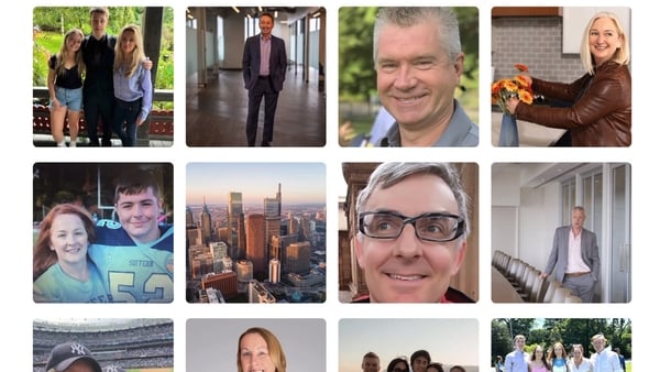 Photo shows a collage of Irish people who were recipients of Morrison visas in the 1990s