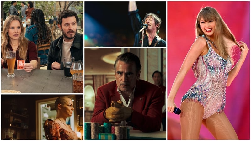 Clockwise from top left: Nobody Wants this, Bugonia, Ballad of a Small Player, Taylor Swift and Springsteen: Deliver Me from Nowhere