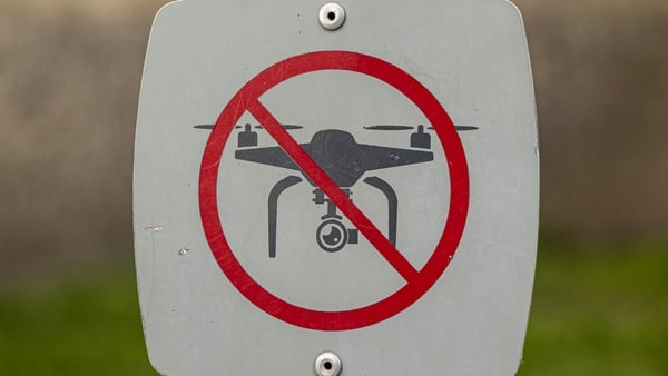 A sign warns about a no-fly zone