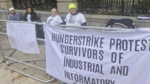 Residential abuse survivors on hunger strike outside Dáil show image