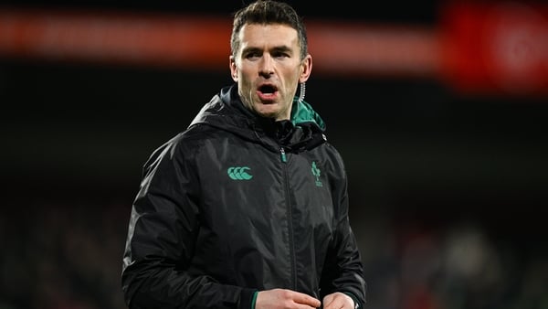 30 January 2025; Ireland assistant coach Andrew Browne before the U20 Six Nations Rugby Championship match between Ireland and England at Virgin Media Park in Cork. Photo by Brendan Moran/Sportsfile
