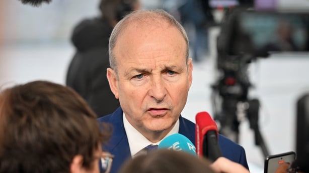 Micheal Martin speaks to press