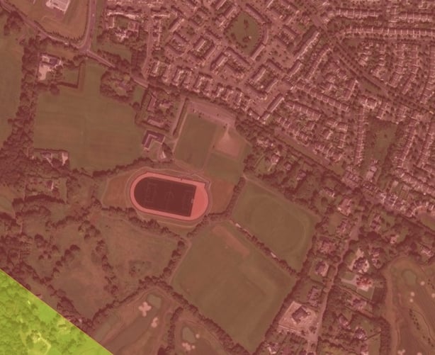 An aerial view