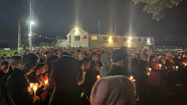 A candelit vigil for members of the O'Connor family