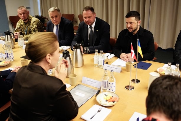 Danish Prime Minister Mette Frederiksen meets Ukrainian President Volodymyr Zelensky in Copenhagen