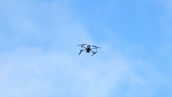 A police drone deployed over Copenhagen as EU leaders meet