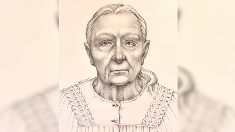 A forensic specialist in facial reconstruction completed an illustration of the dead woman