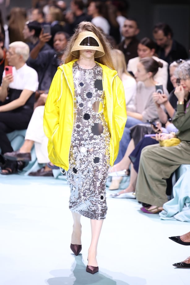 A model walks the runway at the Prada fashion show during the Milan Womenswear Spring/Summer 2025 on September 19, 2024 in Milan, Italy