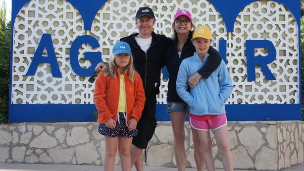 Tom Dunne and his family on holidays