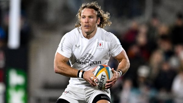 29 November 2024; Werner Kok of Ulster during the United Rugby Championship match between Ulster and Leinster at Kingspan Stadium in Belfast. Photo by Ramsey Cardy/Sportsfile