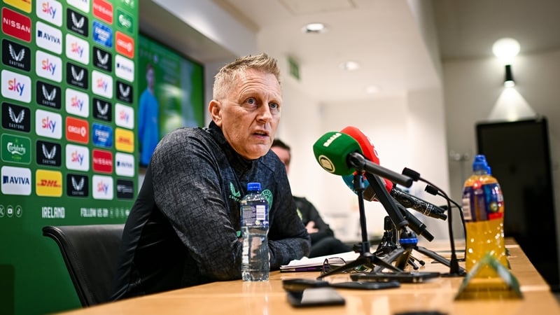 Heimir Hallgrimsson speaking to the media in Dublin