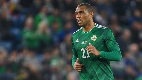 Josh Magennis of Northern Ireland during the international friendly match between Northern Ireland and Hungary at National Football Stadium at Windsor Park in Belfast.