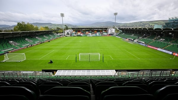 2 October 2025; A general view inside the stadium before the UEFA Conference League 2025/26 league phase match between Shelbourne and Hacken at Tallaght Stadium in Dublin. Photo by Seb Daly/Sportsfile