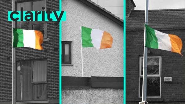 Composite image showing Irish tricolours