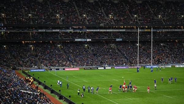 12 October 2024; A general view during the United Rugby Championship match between Leinster and Munster in Dublin. Photo by David Fitzgerald/Sportsfile
