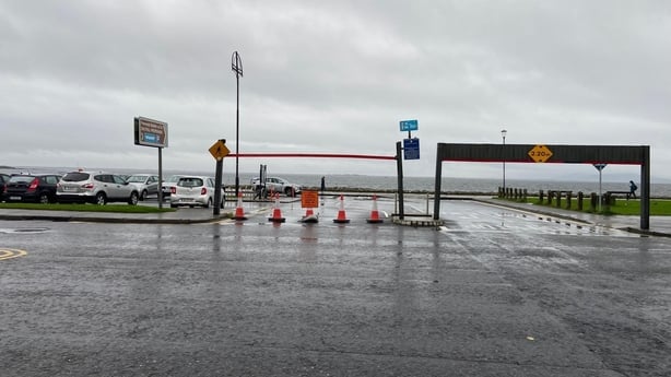 A car park in Salthill ahead of Storm Amy