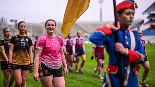 Bennekerry/Tinryland captain Shannen Cotter leads her team around Croke Park on All-Ireland final day