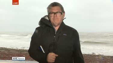 Western Correspondent Pat McGrath reports from Salthill as Storm Amy batters the west coast