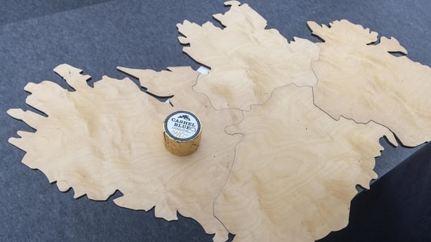 map of Ireland with cheese on it