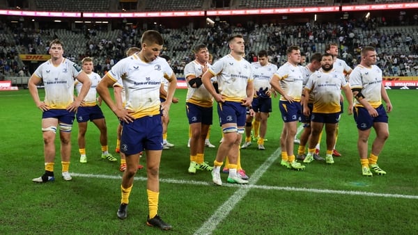 Leinster players leave the pitch after last week's URC defeat to the DHL Stormers