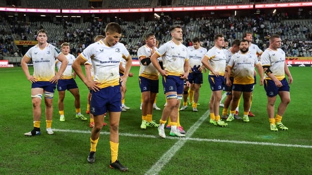 Leinster players leave the pitch after last week's URC defeat to the DHL Stormers