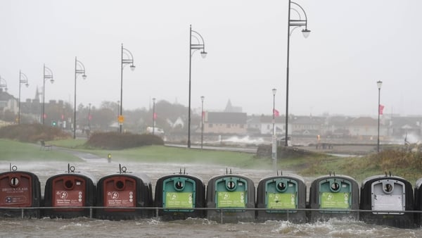 A flooded car park in Galway