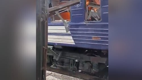 Volodymyr Zelensky posted a video of the aftermath of the attack on X, calling it a 'savage Russian drone strike'