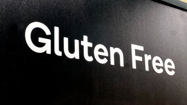 Gluten free sign on blackboard