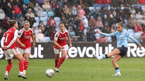 Iman Beney of Manchester City scores winning goal against Arsenal, WSL, October 2025