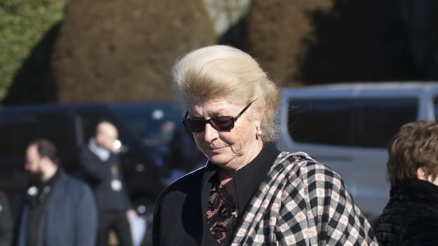 VILLAR PEROSA, PIEMONTE, ITALY - 2019/02/25: Margherita Agnelli and Serge De Pahlen during the funeral of Marella Agnelli Caracciolo of Castagneto at the Church of San Pietro in Vincoli. Marella Agnelli Caracciolo di Castagneto died in her home in Turin on 23 February 2019, after a long illness, she