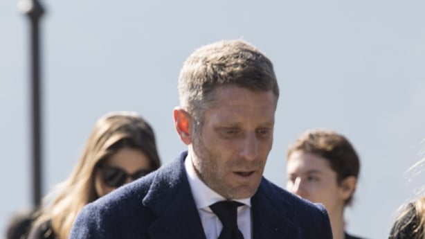 VILLAR PEROSA, PIEMONTE, ITALY - 2019/02/25: Lapo Elkann and Bianca Brandolini during the funeral of Marella Agnelli Caracciolo of Castagneto at the Church of San Pietro in Vincoli. Marella Agnelli Caracciolo di Castagneto died in her home in Turin on 23 February 2019, after a long illness, she was 
