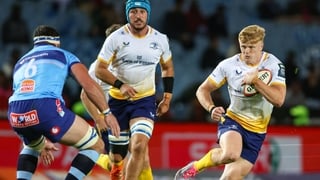 4 October 2025; Tommy O'Brien of Leinster during the United Rugby Championship match between Vodacom Bulls and Leinster at Loftus Versfeld Stadium in Pretoria, South Africa. Photo by Shaun Roy/Sportsfile