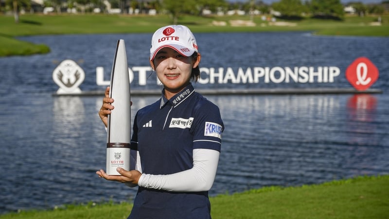 Youmin Hwang of South Korea celebrates